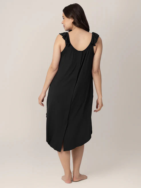 Ruffle Strap Labor & Delivery Gown