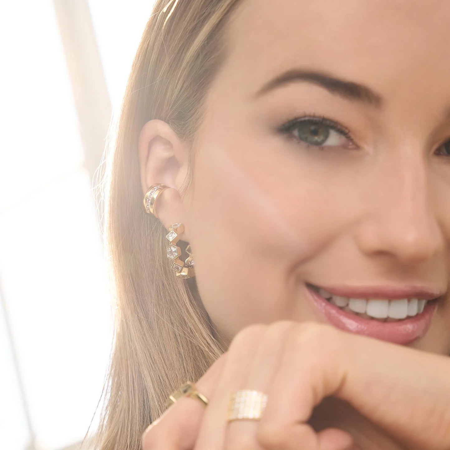 Milou Bezel-Set Earrings