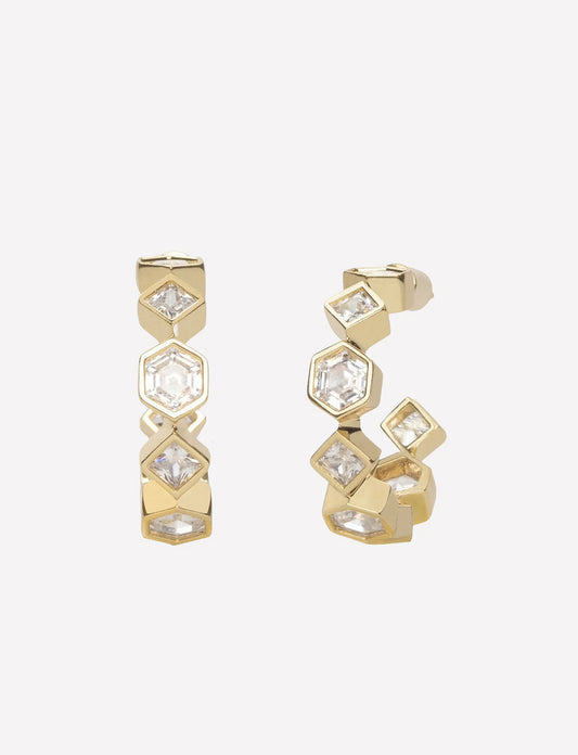Milou Bezel-Set Earrings