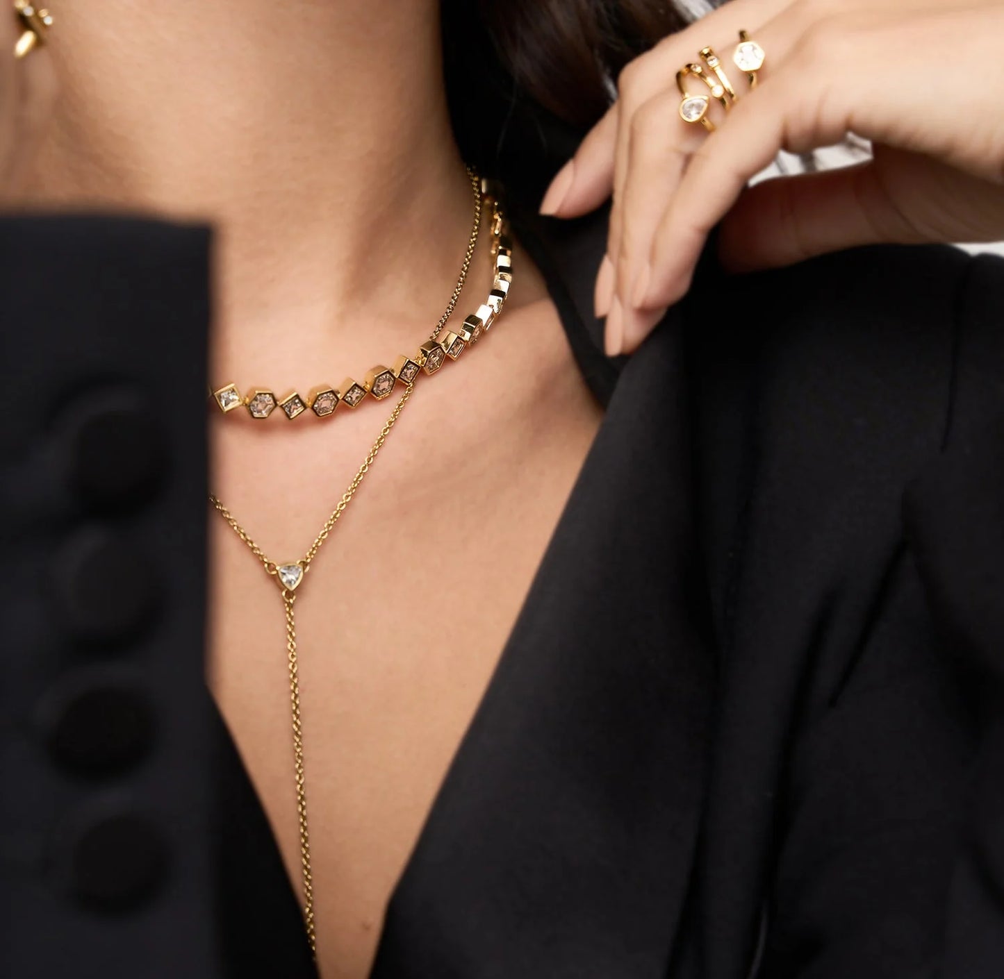 Milou Bezel Set Tennis Necklace