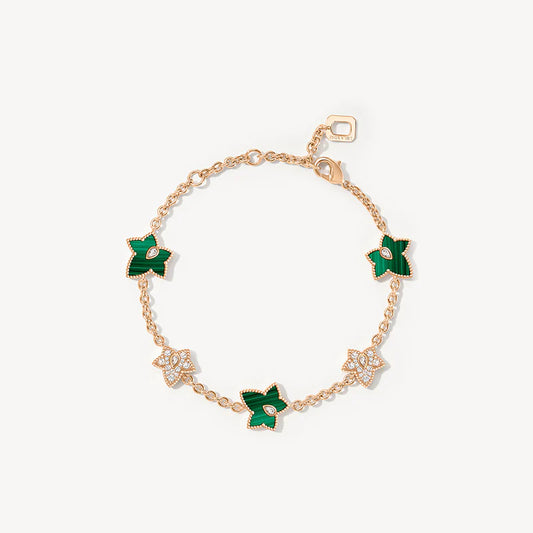 Malachite Bracelet, 5-leaf motif